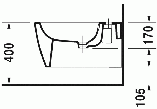 Duravit Me by Starck 57 bidet wiszący biały alpin  2288150000