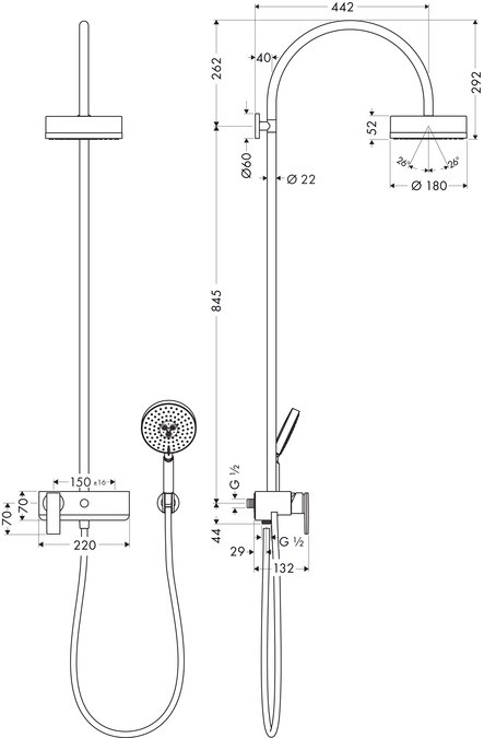 Axor Citterio Showerpipe kolumna prysznicowa chrom 39620000
