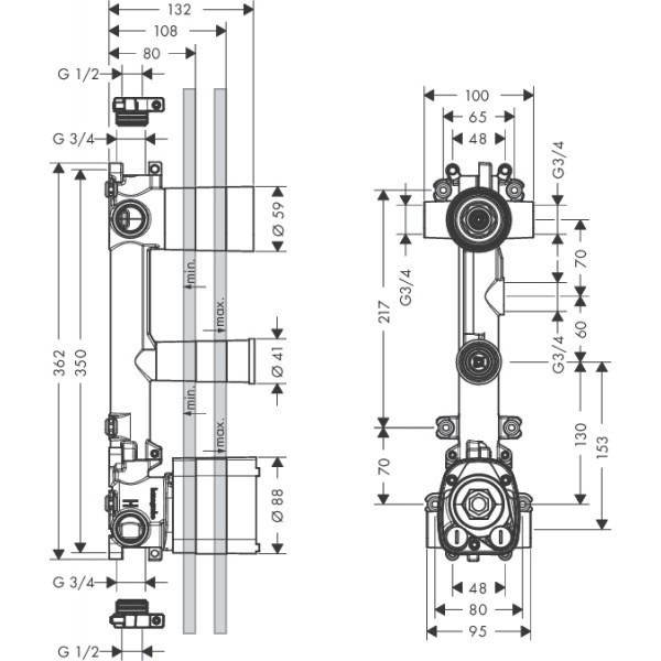 Axor ShowerCollection zestaw podtynkowy do modułu chrom 36701180
