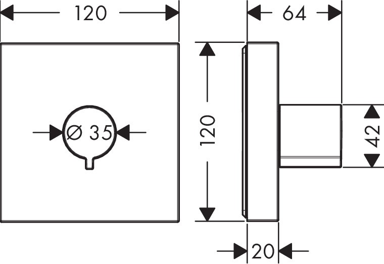 Axor ShowerCollection zawór odcinający 12x12 cm chrom 10972000