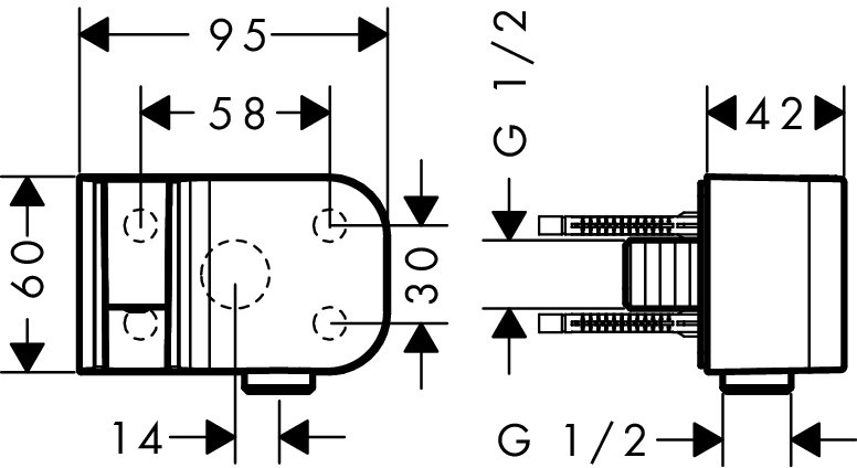 Axor One przyłącze kątowe z uchwytem Porter chrom 45723000