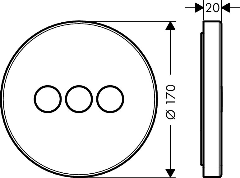 Axor ShowerSelect Round zawór odcinający do 3 odbiorników chrom 36727000