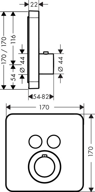 Axor ShowerSelect bateria termostatyczna do 2 odbiorników chrom 36707000