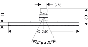 Axor ShowerSolutions deszczownica głowica prysznicowa Starck 240 1jet chrom 28494000