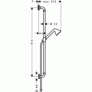Axor ShowerSolutions Front zestaw prysznicowy z drążkiem 90 cm chrom 26023000