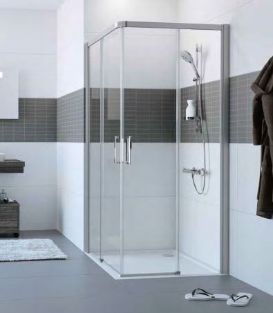 Huppe Classics 2 1/2 kabiny 80 cm drzwi suwane 2-cz. wys. 200 cm srebrny połysk przeźroczyste C20211.069.321