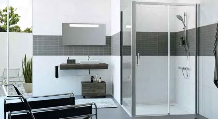 Huppe Classics 2 EasyEntry drzwi suwane wersja prawa 100 cm 1-cz. wys.200 srebrny połysk przeźroczyste C25601.069.321