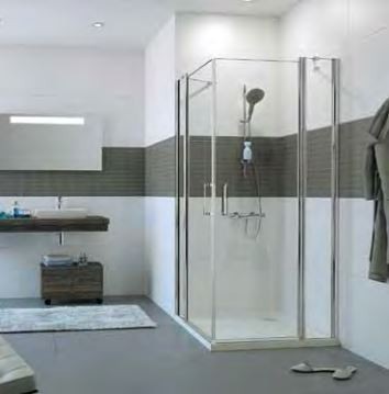 Huppe Classics 2 kabina kwadratowa 100x100cm wys. 190 cm drzwi skrzydłowe ze stałymi segmentami srebrny połysk przeźroczyste C23003.069.321