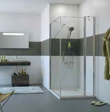 Huppe Classics 2 - 1/2 kabiny prysznicowej, drzwi skrzydłowe 120 cm wys. 190 cm ze stałymi segmentami do ścianki bocznej srebrny połysk przeźroczyste C23107.069.321