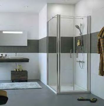 Huppe Classics 2 1/2 kabiny drzwi wahadłowe do ścianki bocznej 80cm wys.190 cm srebrny połysk przeźroczyste C23801.069.321