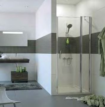 Huppe Classics 2 drzwi skrzydłowe wahadłowe do wnęki ze stałym segmentem 78cm wys.190 srebrny połysk przeźroczyste C23207.069.321