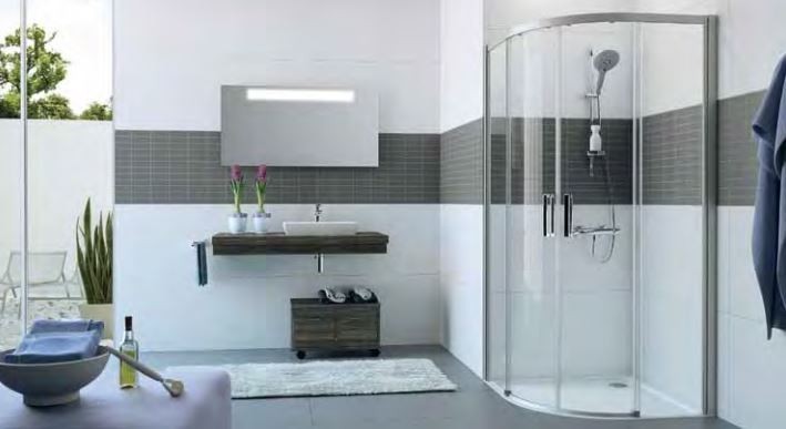 Huppe Classics 2 EasyEntry kabina półokrągła 100x100 r.500 wys. 200 cm drzwi suwane srebrny połysk przeźroczyste C25503.069.321