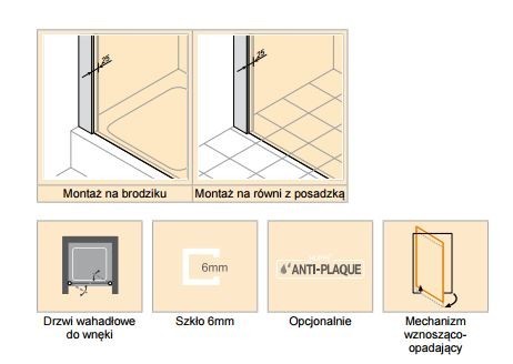 Huppe Classics 2 drzwi wahadłowe do wnęki 80cm wys. 200 cm srebrny połysk przeźroczyste C23704.069.321