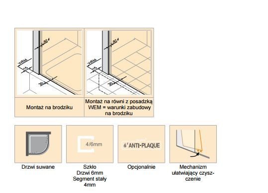 Huppe Classics 2 kabina półokrągła 100x100 r.550 wys. 200 cm drzwi suwane srebrny połysk przeźroczyste C20620.069.321