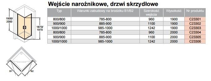 Huppe Classics 2 kabina kwadratowa 90x90cm wys. 200 cm drzwi skrzydłowe srebrny połysk przeźroczyste C23305.069.321