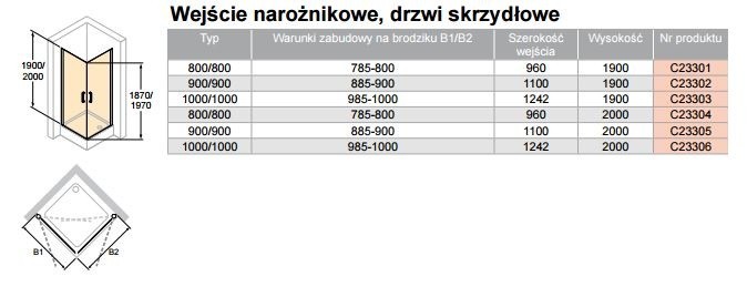 Huppe Classics 2 kabina kwadratowa 80x80cm wys. 200 cm drzwi skrzydłowe srebrny połysk przeźroczyste C23304.069.321