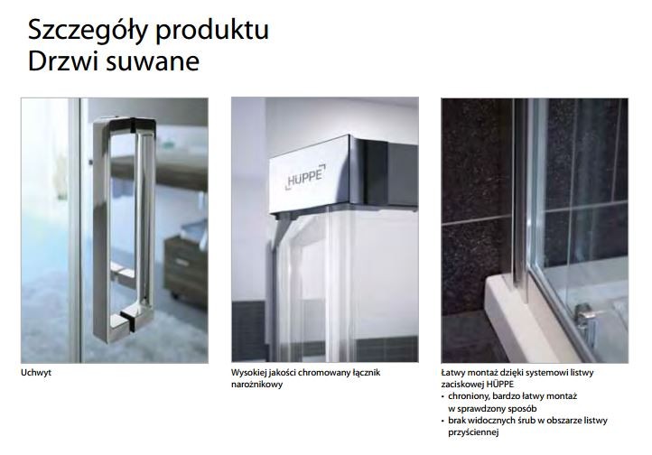 Huppe Classics 2 kabina kwadratowa 75x75 drzwi suwane 2-cz. wys. 190 cm srebrny połysk przeźroczyste C20101.069.321