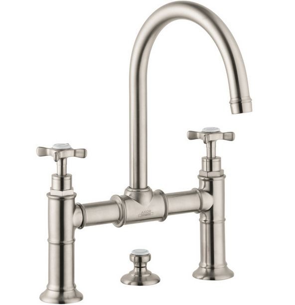 Axor Montreux bateria umywalkowa dwuotworowa z mostkiem nikiel szczotkowany 16510820