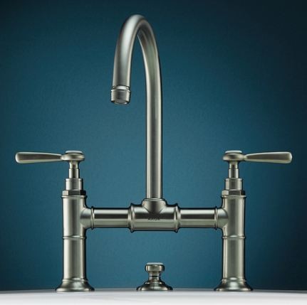 Axor Montreux bateria umywalkowa dwuotworowa z mostkiem nikiel szczotkowany 16511820