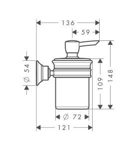 Axor Montreux pojemnik na mydło w płynie z porcelany nikiel szczotkowany 42019820