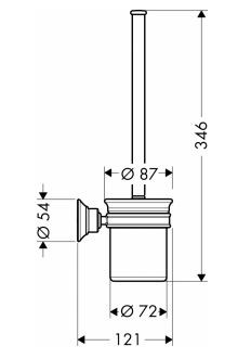 Axor Montreux pojemnik ze szczotką WC chrom 42035000