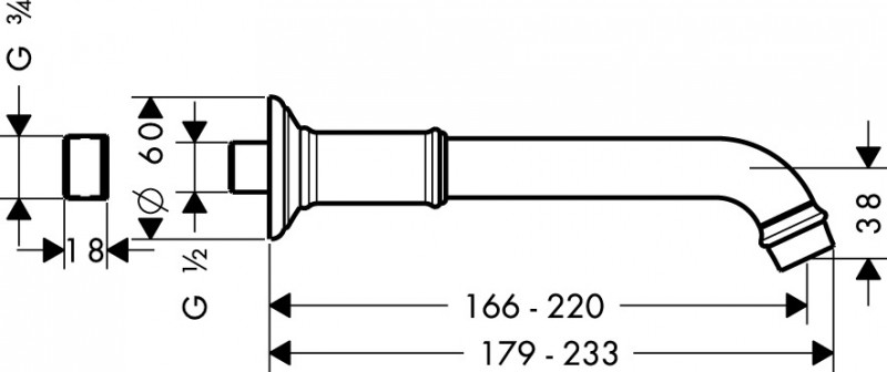 Axor Montreux wylewka wannowa chrom 16541000