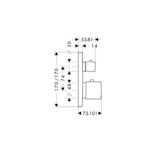 Axor Citterio M bateria termostatyczna podtynkowa z zaworem odcinająco-przełączającym chrom 34725000