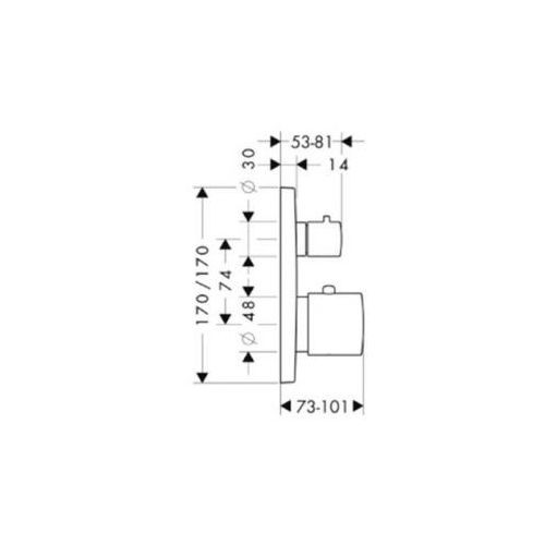 Axor Citterio M bateria termostatyczna podtynkowa z zaworem odcinającym chrom 34705000
