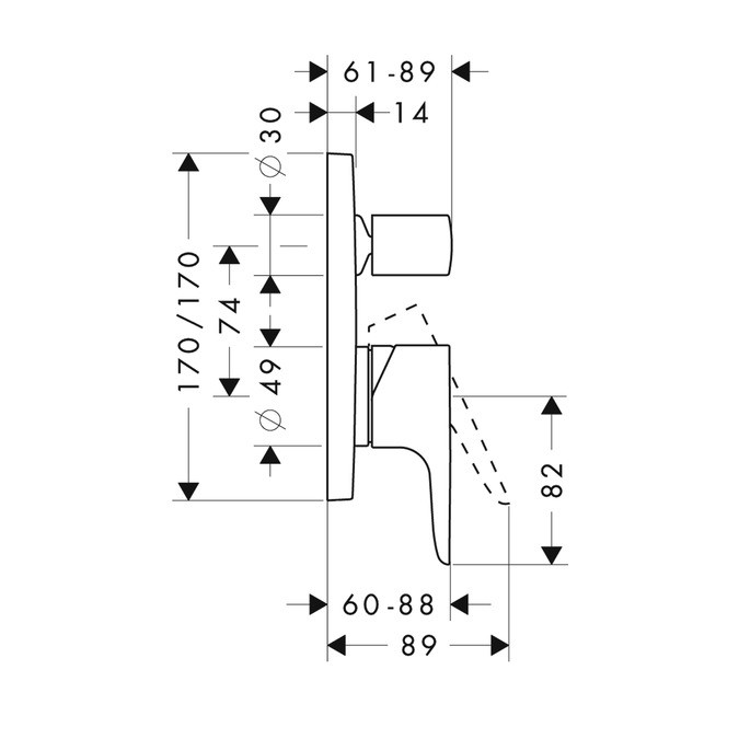 Axor Citterio M bateria wannowa podtynkowa chrom 34425000