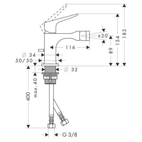 Axor Citterio M bateria bidetowa chrom 34210000