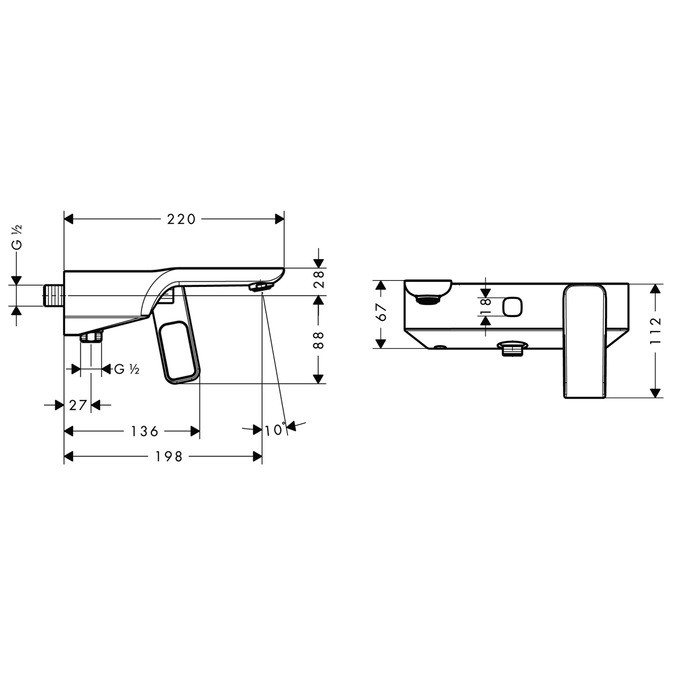 Axor Urquiola bateria wannowa chrom 11420000