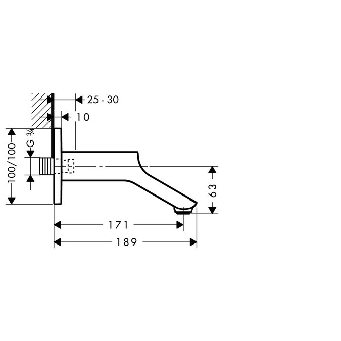Axor Urquiola wylewka wannowa chrom 11430000