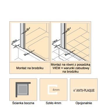 Huppe Classics 2 ścianka boczna 90cm wys. 200 cm srebrny połysk przeźroczyste C20511.069.321