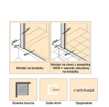 Huppe Classics 2 ścianka boczna 70cm wys.190 cm srebrny połysk przeźroczyste C20501.069.321