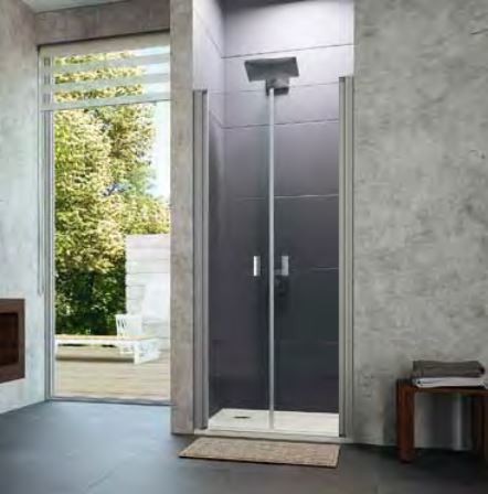 Huppe Design Pure drzwi wahadłowe do wnęki 90 cm wys.190 cm srebrny matowy przeźroczyste 8P1302.087.321