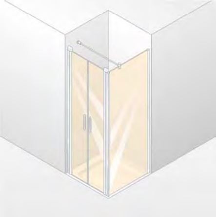 Huppe Design Elegance ścianka boczna do drzwi wahadłowych 100cm srebrny matowy przeźroczyste 8E1514.087.321