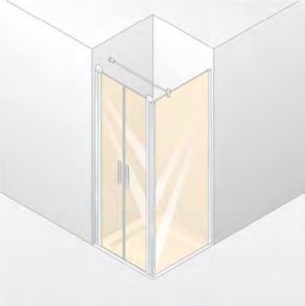 Huppe Design Elegance ścianka boczna do drzwi wahadłowych 70cm srebrny matowy przeźroczyste 8E1501.087.321