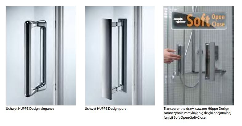 Huppe Design Pure drzwi skrzydłowe z częścią boczną do wnęki 110 cm wys.200 cm srebrny matowy przeźroczyste 8P7208.087.321