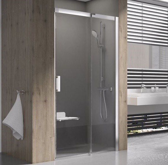 Ravak Matrix drzwi do wnęki przesuwne prawe 100 cm przeźroczyste srebrny matowy AntiCalc 0WPA0U00Z1