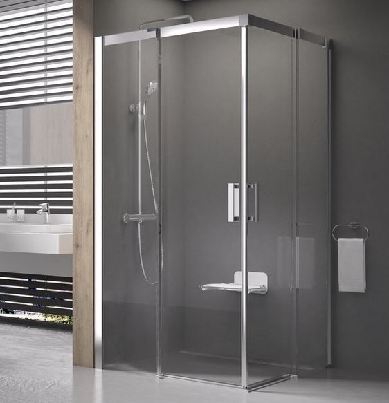 Ravak Matrix kabina kwadratowa drzwi przesuwne 90x90 cm przeźroczyste biały AntiCalc 1WV77100Z1