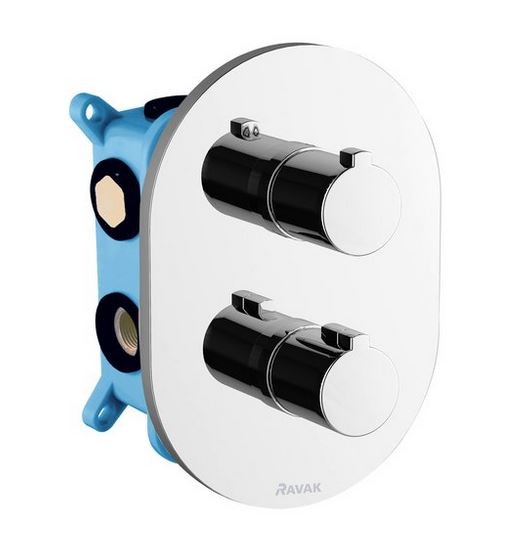Ravak Chrome bateria wannowo/prysznicowa termostatyczna trójdrożna podtynkowa do R-Box chrom X070075