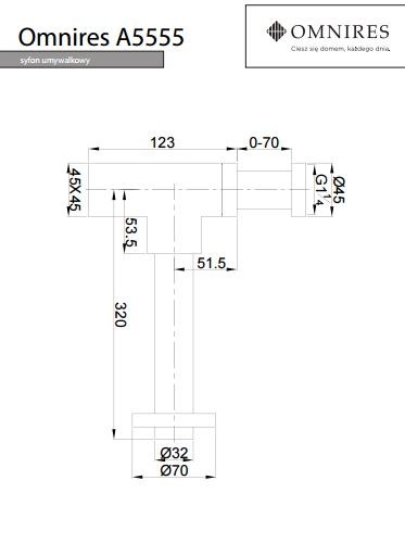 Omnires syfon umywalkowy ozdobny chrom A5555CR