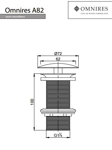 Omnires spust do syfonu umywalkowego chrom A82
