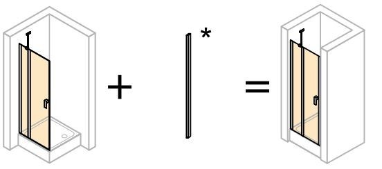 Huppe Design Pure zestaw uzupełniający do wnęki wys. 190 cm 8P2601