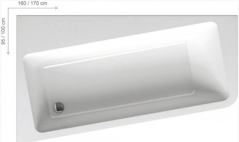 Ravak 10 wanna asymetryczna lewa 160x95 cm biała C831000000