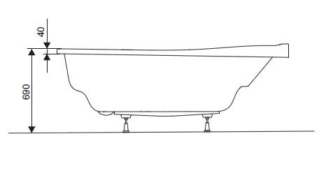 Ravak podpora stelaż nogi 70 do wanny Chrome GPX2240015