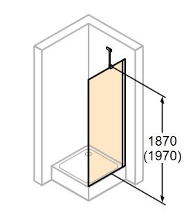 Huppe Design Pure ścianka boczna 80 cm wys.190 cm srebrny matowy przeźroczyste 8P1003.087.321