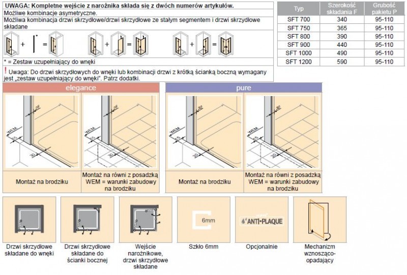Huppe Design Pure drzwi skrzydłowe składane do wnęki lewe 90cm wys. 200 cm srebrny matowy przeźroczyste 8P0810.087.321