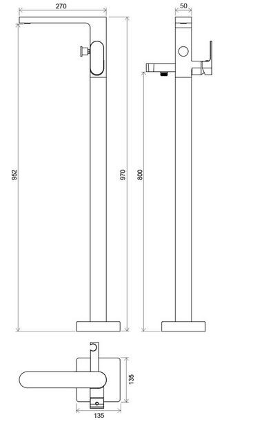 Ravak Chrome bateria wannowa stojąca chrom X070101