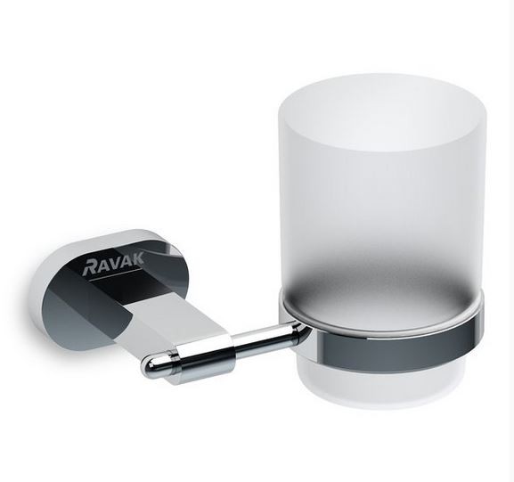 Ravak Chrome kubek szklany naścienny chrom X07P188